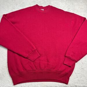 BVD Vintage Blank Essential Crewneck Sweatshirt size XL Maroon Red USA Made
